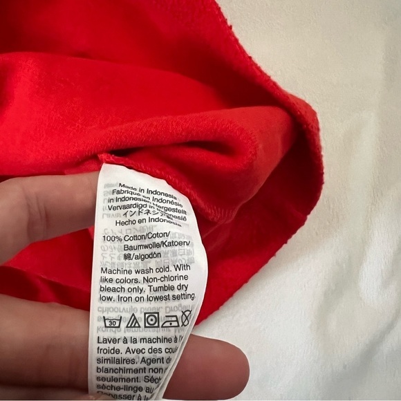 Madewell Tie Front Bow Tank Red - Picture 5 of 6